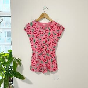 Old Navy Girl's Pink Cherry Print Romper Size Medium